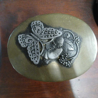 Brass Butterfly Trinket Box