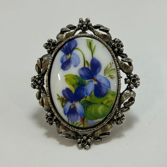Blue Flower Brooch