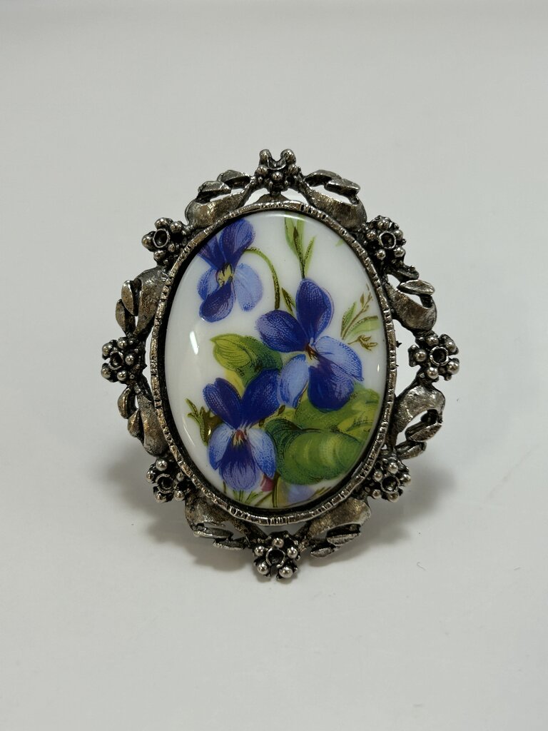 Blue Flower Brooch