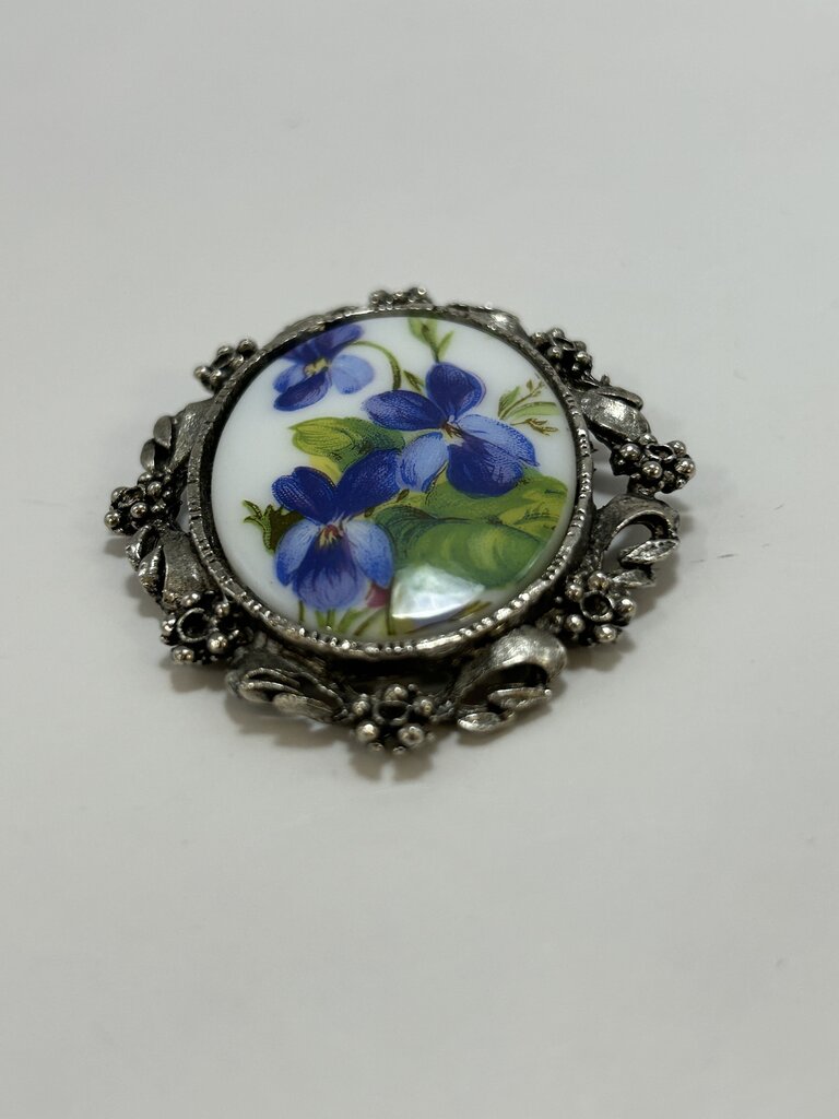 Blue Flower Brooch