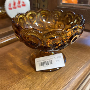 Amber Glass Candy Dish