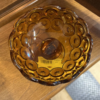 Amber Glass Candy Dish