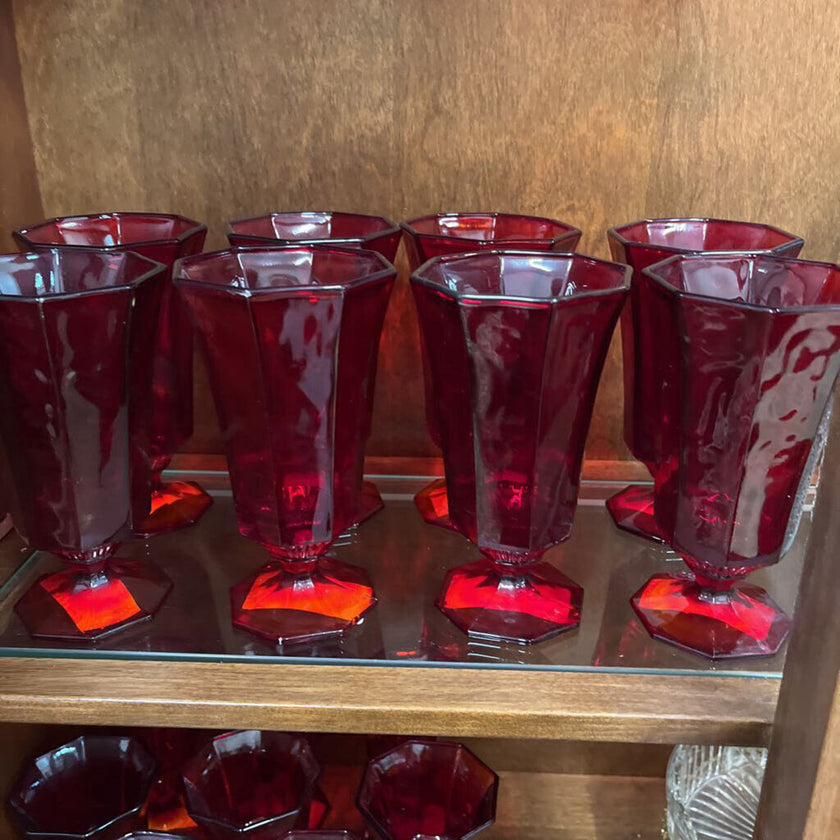 Ruby Red Glasses Set of 8