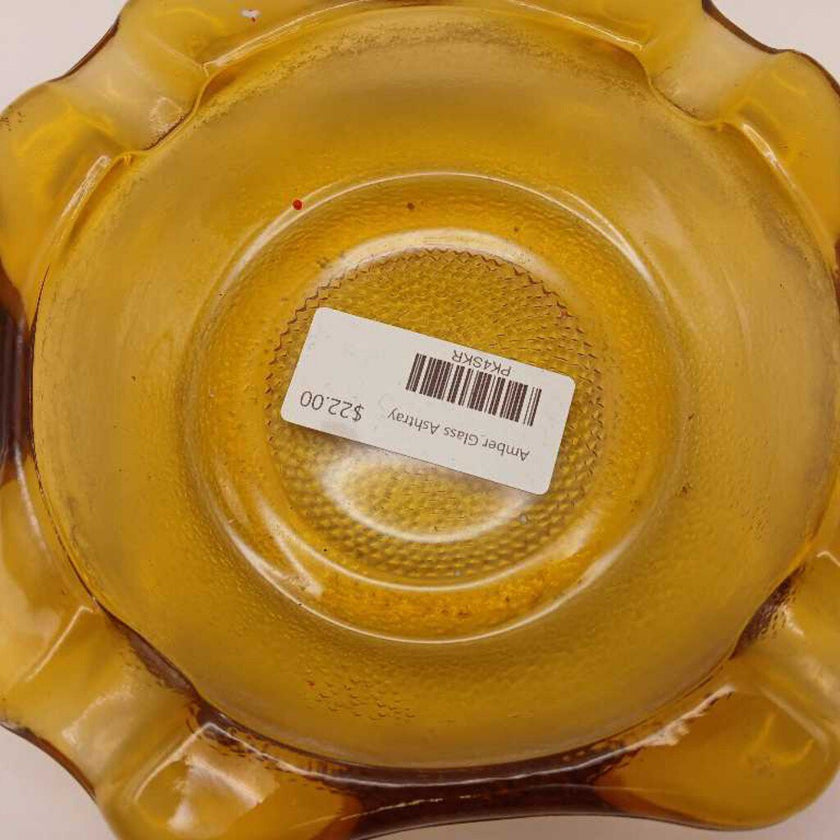 Amber Glass Ashtray