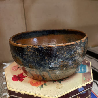 Hand coiled pottery bowl