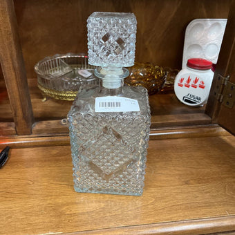 Diamond Point Glass Decanter