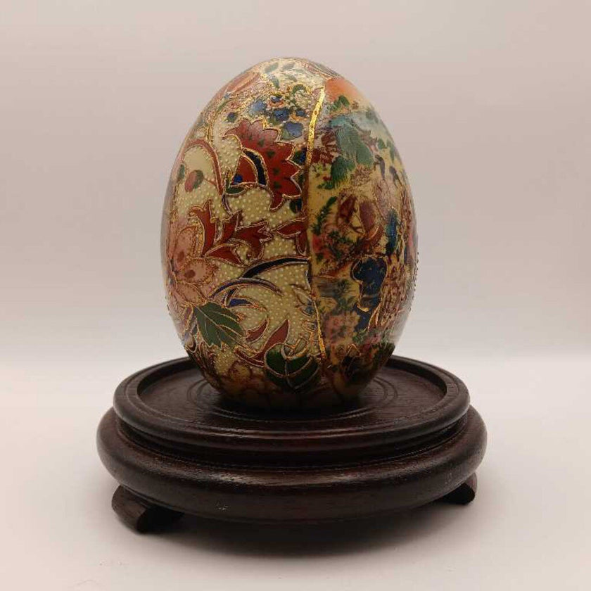 Satsuma Porcelain Egg w/Stand