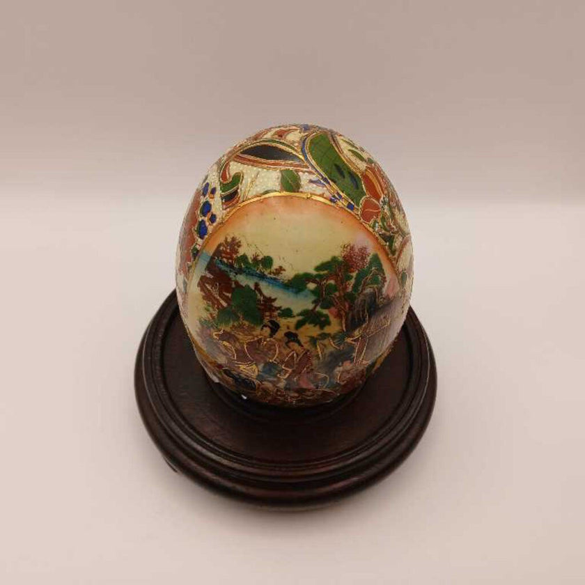 Satsuma Porcelain Egg w/Stand