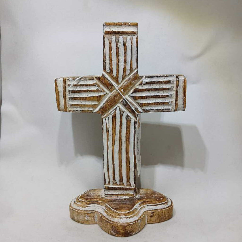 Wooden Cross with White