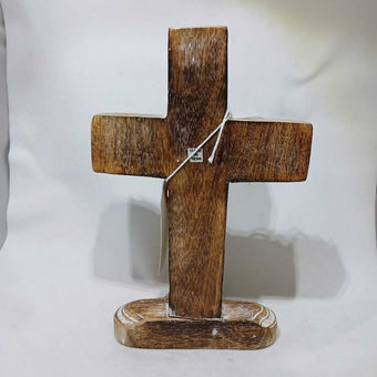 Wooden Cross with White