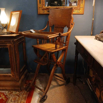 Antique Victorian Oak High Chair