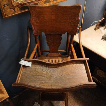 Antique Victorian Oak High Chair