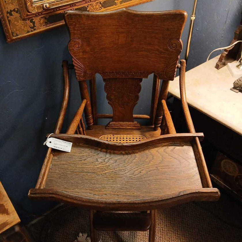 Antique Victorian Oak High Chair