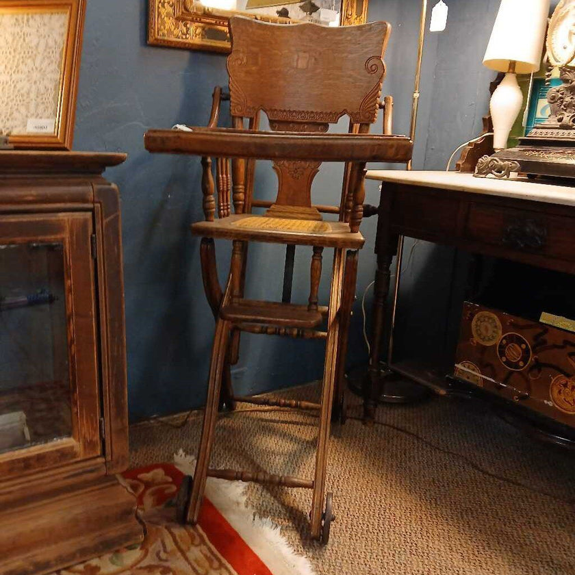 Antique Victorian Oak High Chair