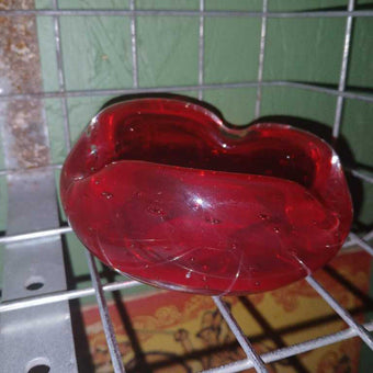 Red Glass Ashtray