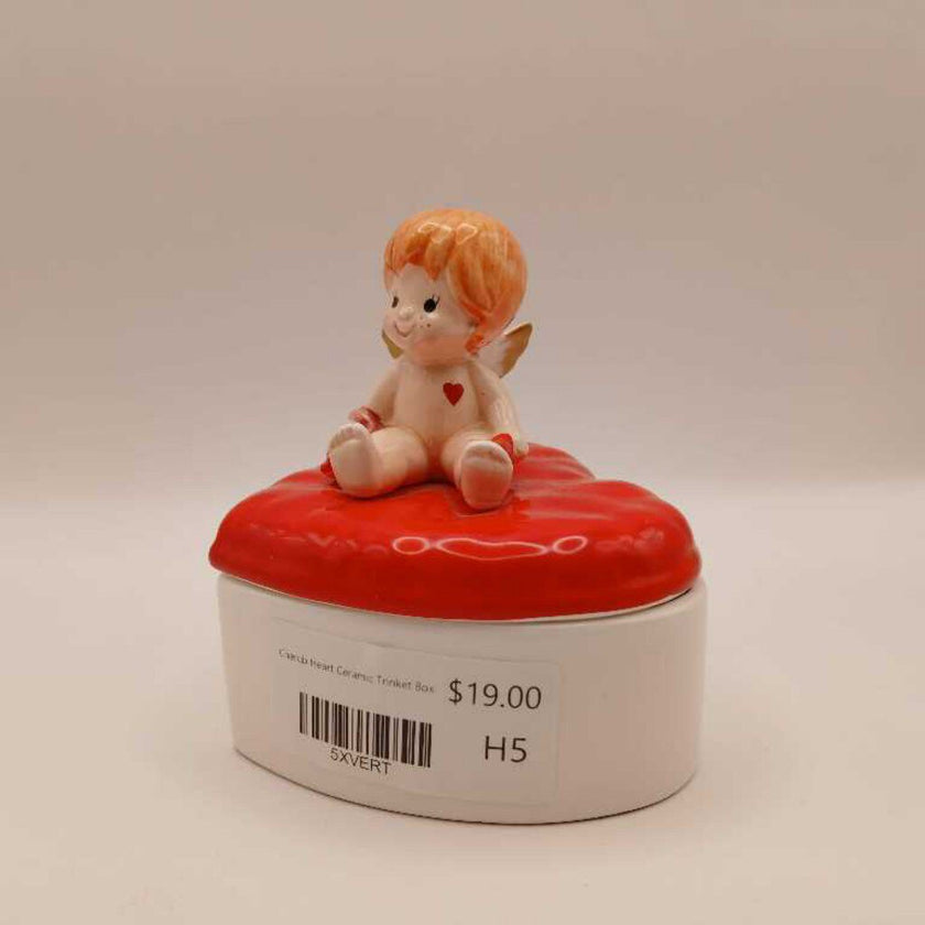 Cherub Heart Ceramic Trinket Box