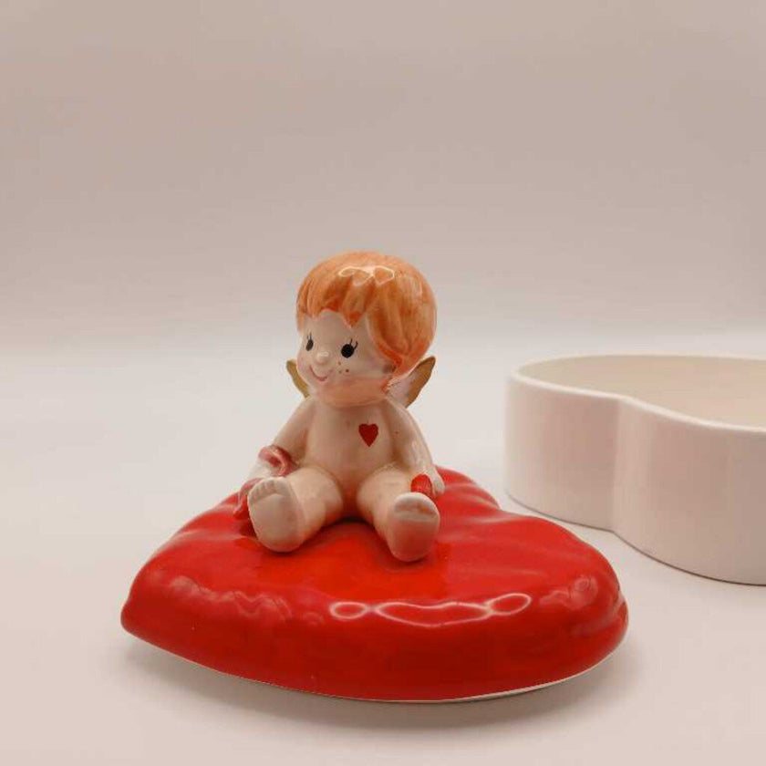 Cherub Heart Ceramic Trinket Box