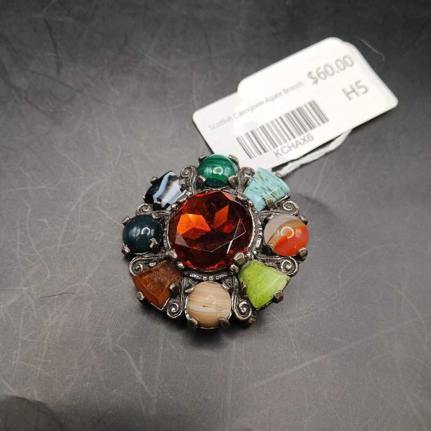 Scottish Cairngorm Agate Brooch