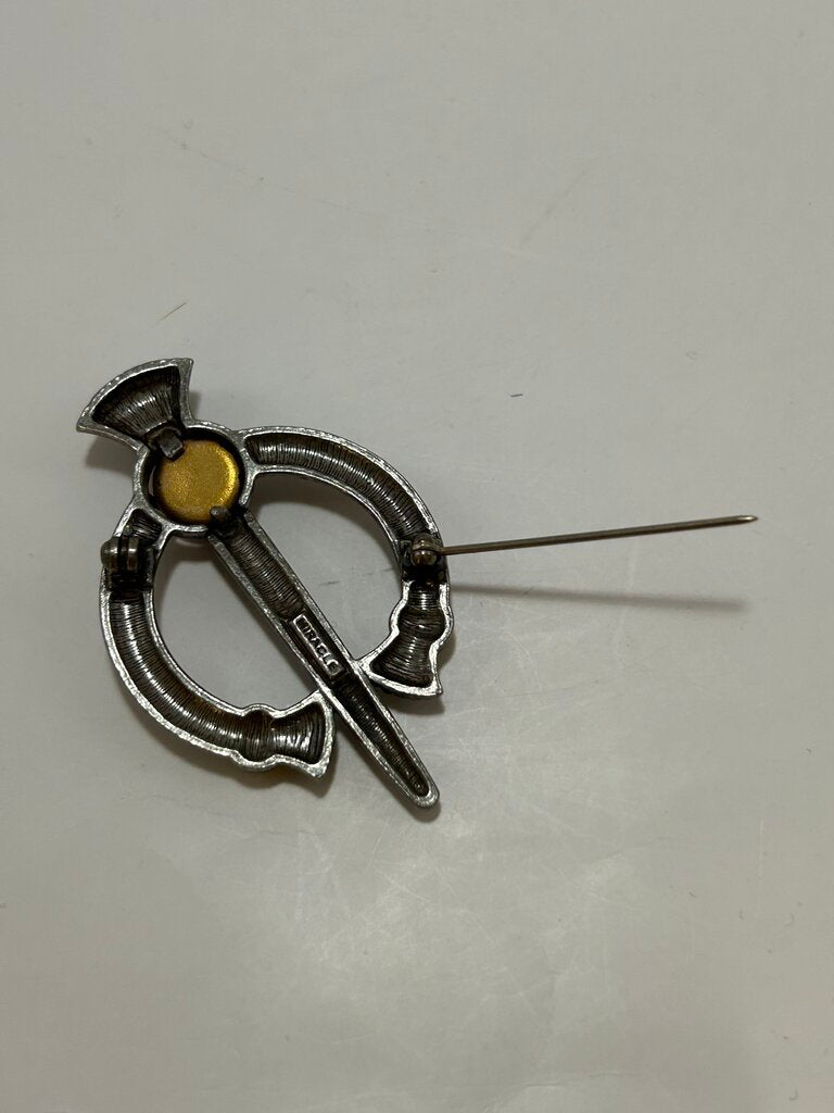 Scottish Amber Cloak Brooch