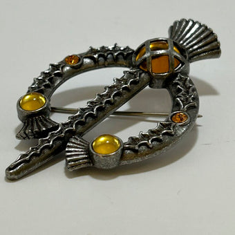 Scottish Amber Cloak Brooch