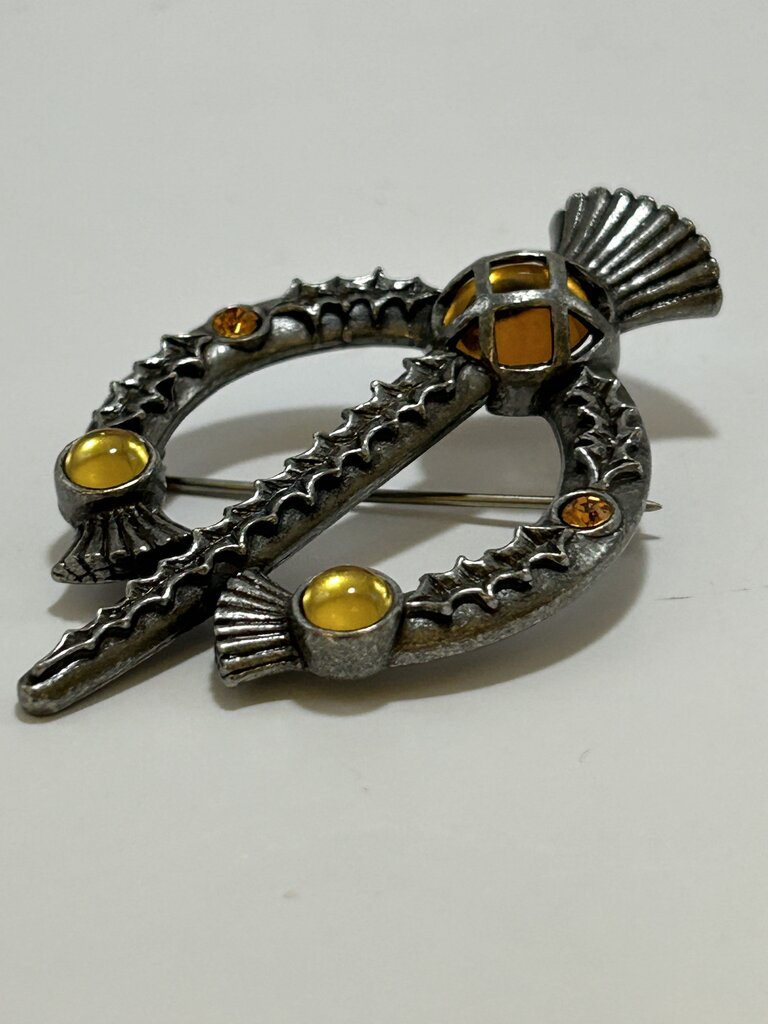 Scottish Amber Cloak Brooch