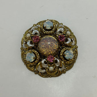 West Germany Pink Gold Brooch