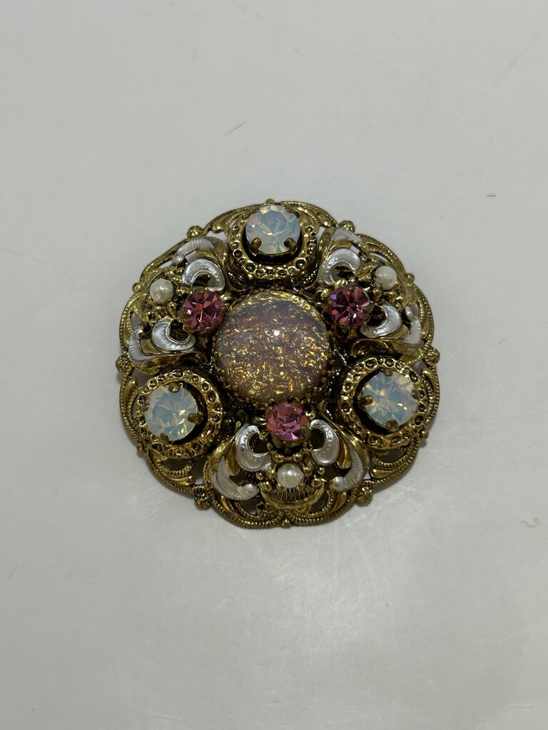 West Germany Pink Gold Brooch