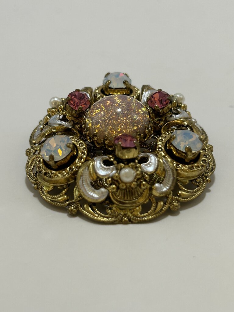 West Germany Pink Gold Brooch