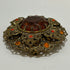 West Germany Amber Topaz Brooch