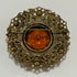 West Germany Amber Topaz Brooch