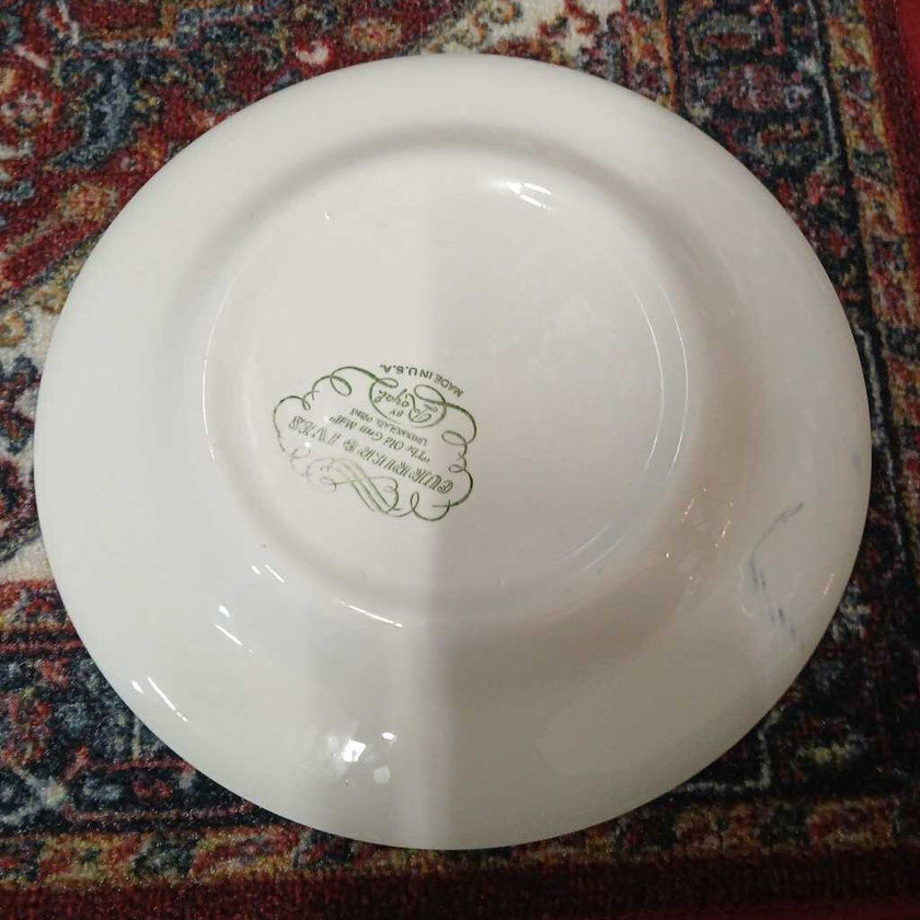 Blue Transferware Plate Currier & Ives