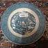 Blue Transferware Plate Currier & Ives