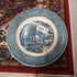 Blue Transferware Plate Currier & Ives