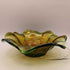 Milllersburg Grape Wreath Green Carnival Glass Ruffled Bowl