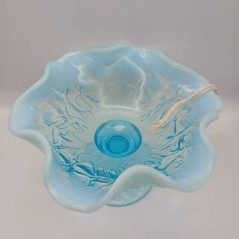 Fenton Water Lily Blue Compote