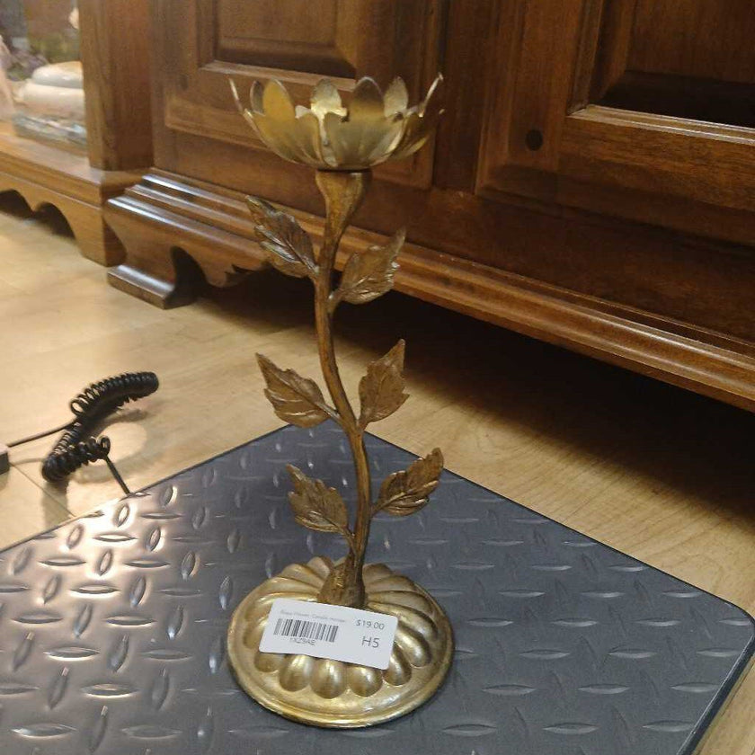 Brass Flower Candle Holder