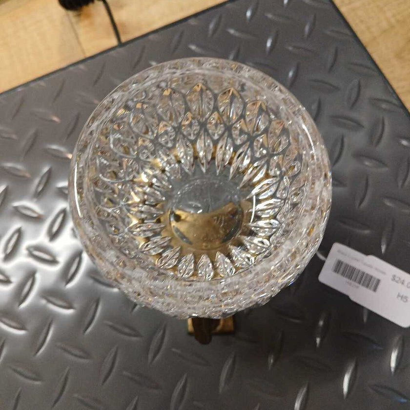 Brass Crystal Candle Holder