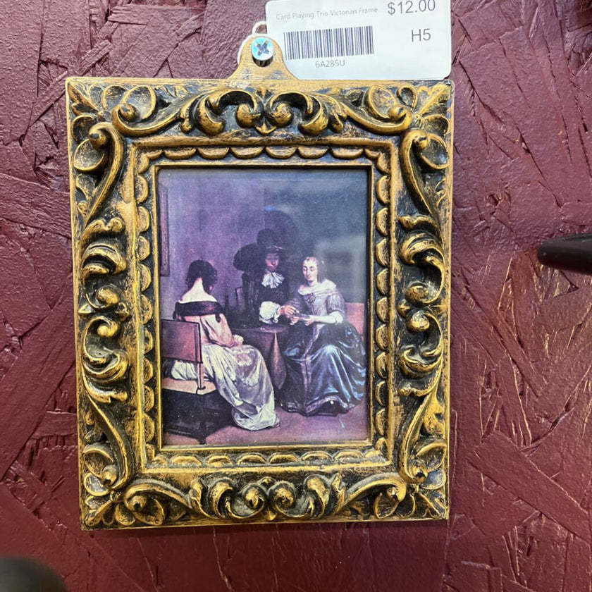 Card Playing Trio Victorian Frame