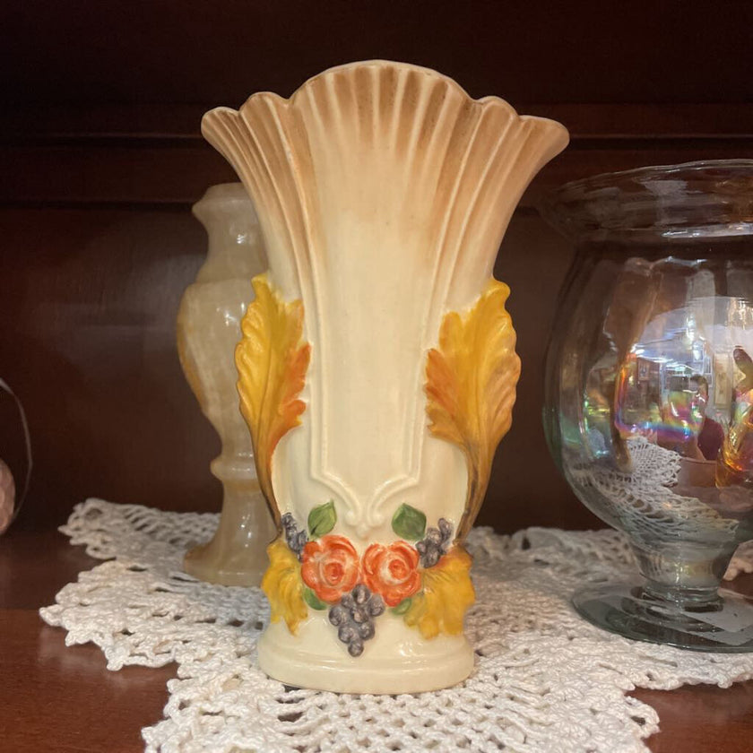 Vtg E. Stanley , Hand Painted Vase