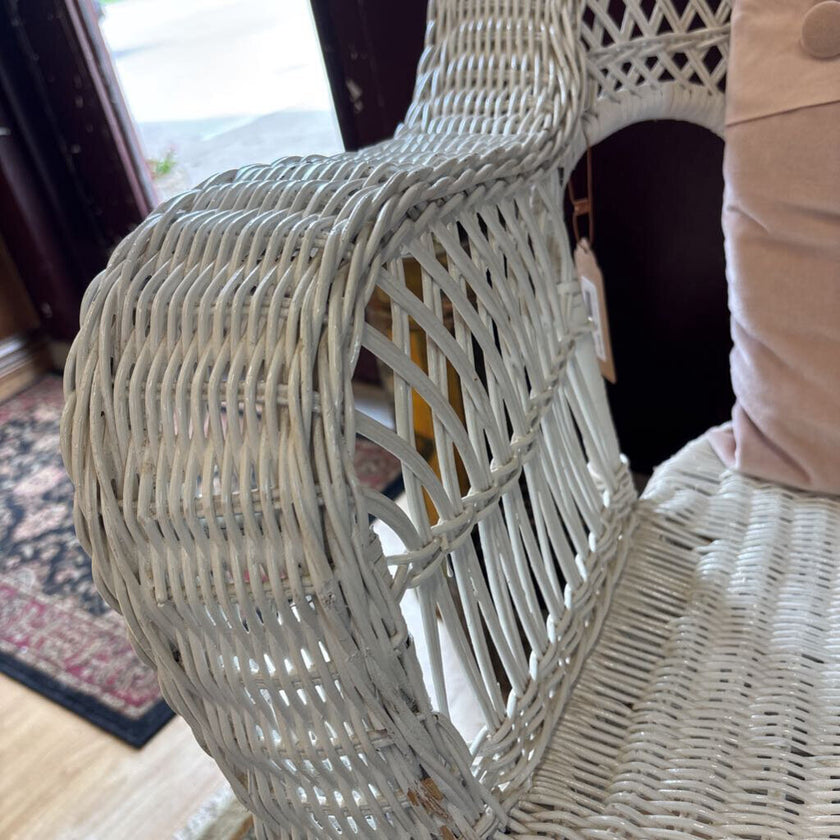 White whicker chair