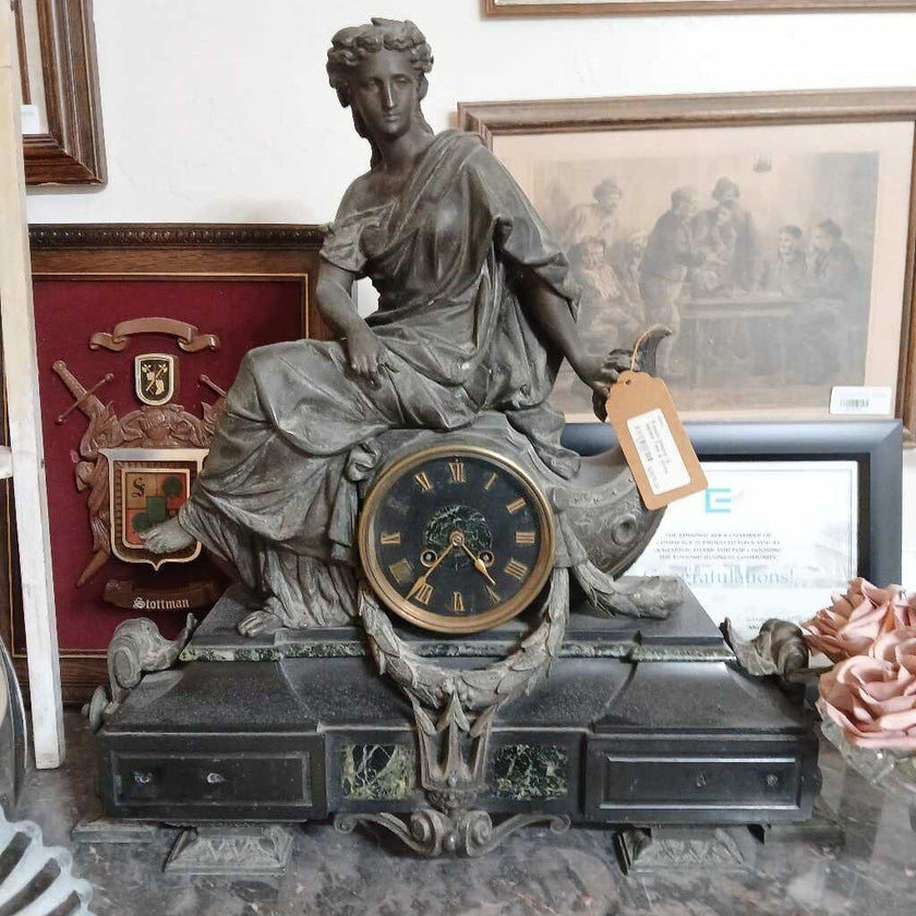 French Smelter & Marble Time & Strike Statue