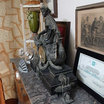 French Smelter & Marble Time & Strike Statue