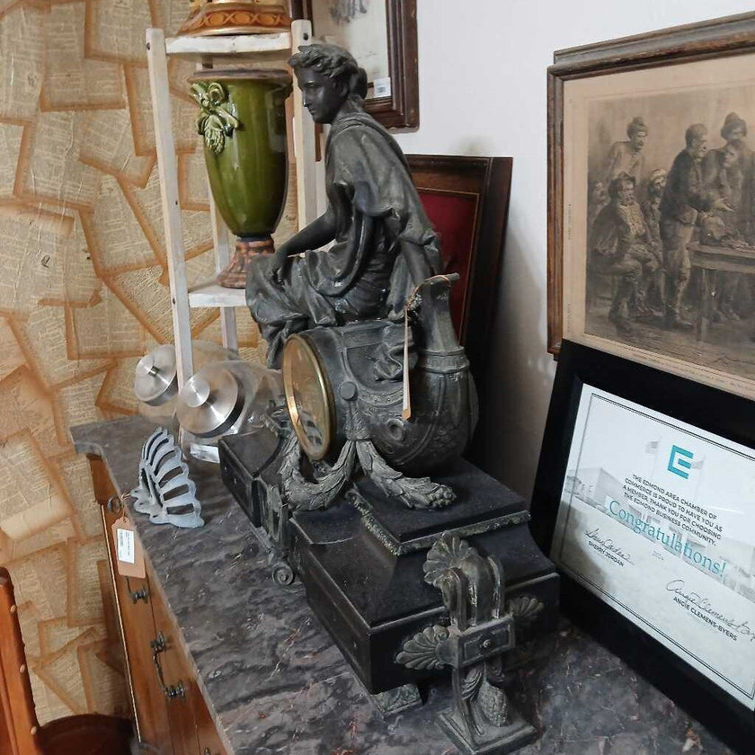 French Smelter & Marble Time & Strike Statue