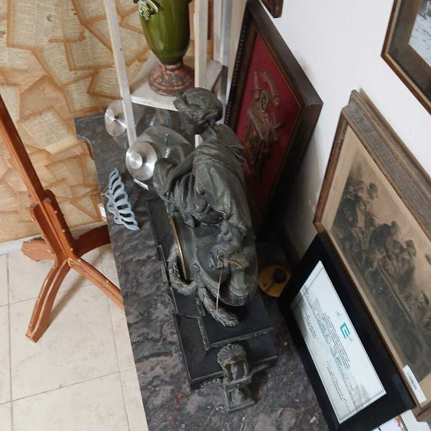 French Smelter & Marble Time & Strike Statue