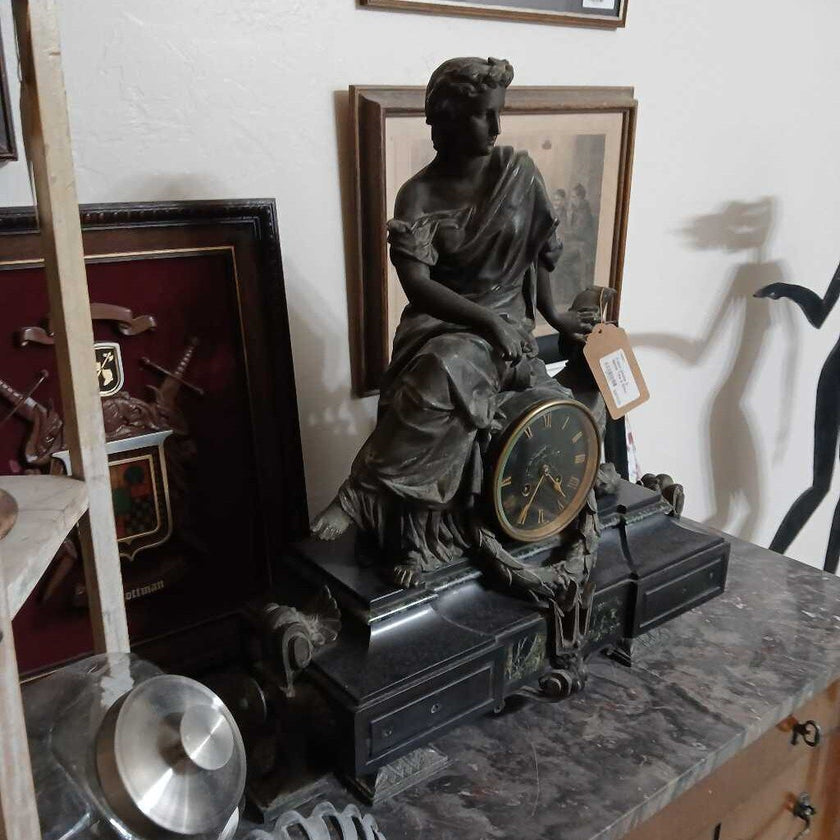 French Smelter & Marble Time & Strike Statue