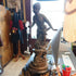 French Bronze & Slate Time & Strike Statue Clock