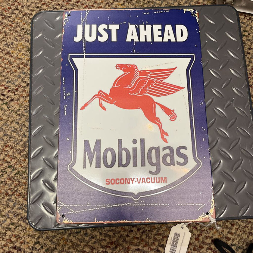 Just Ahead Mobilgas Pegasus sign