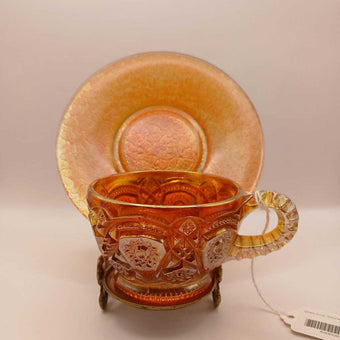 Glass Cup, Saucer & Stand