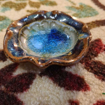 Crackle Glass Trinket Dish