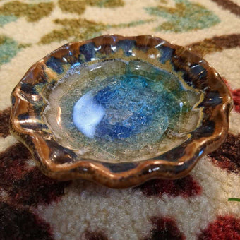 Crackle Glass Trinket Dish